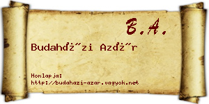 Budaházi Azár névjegykártya